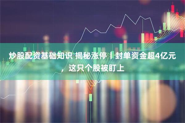 炒股配资基础知识 揭秘涨停丨封单资金超4亿元，这只个股被盯上